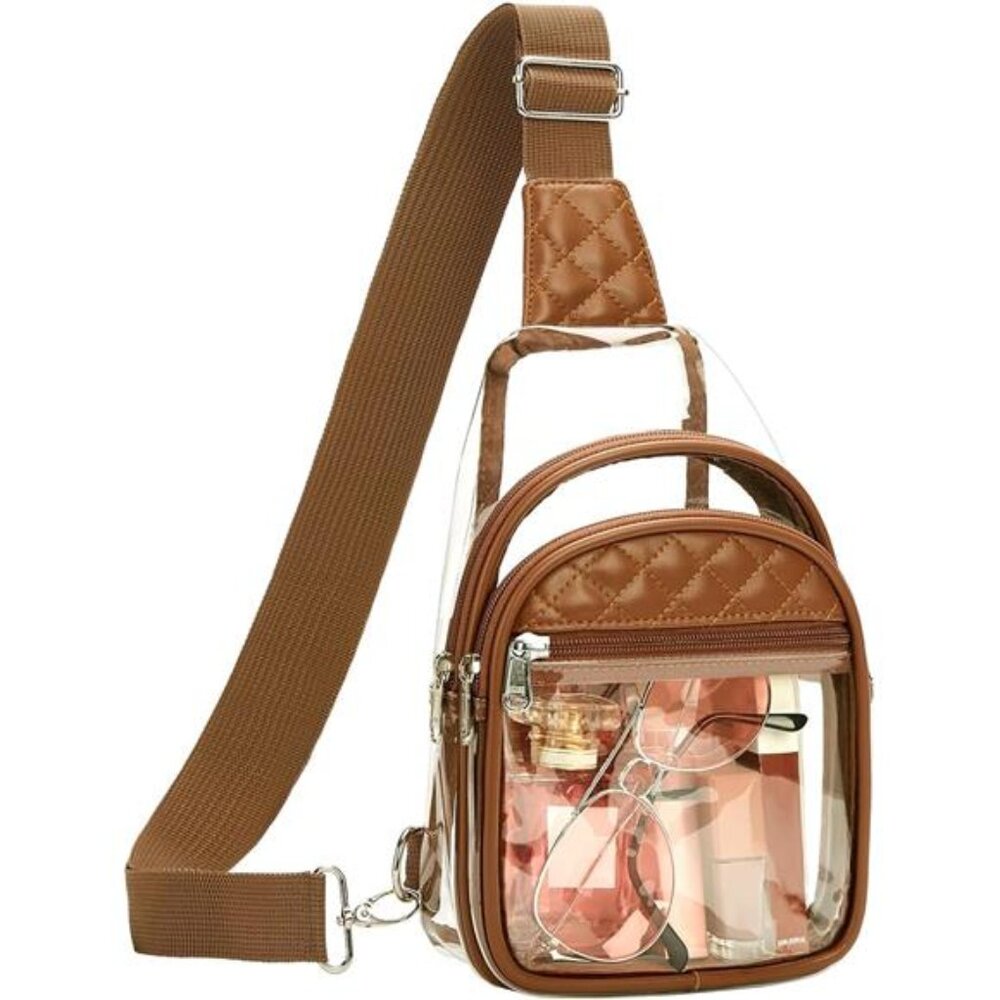 NEW Brown Clear Fashion Crossbody Handbag